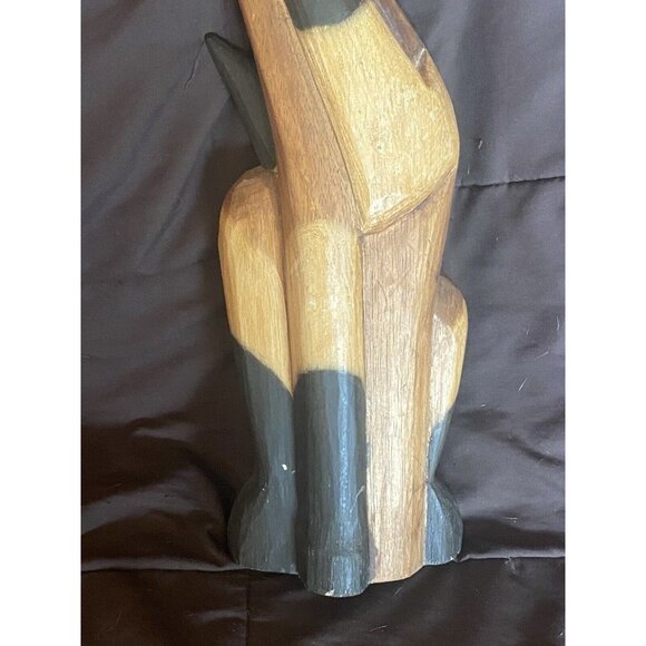 Vintage Folk Art Hand Carved Wood Cat 24 " - Picture 4 of 4